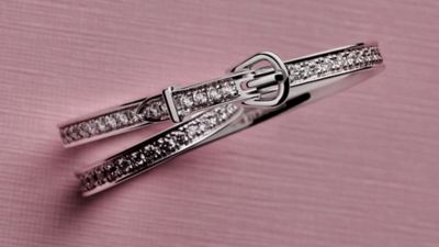 美品☆HERMES エルメス ティール オックスフォードブレスレット☆A83 ブレスレット 《ブックルセリエ・オン・ザ・ロック》 ダイヤ WG